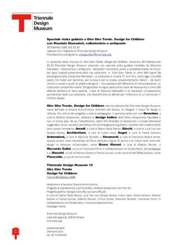 Rassegna stampa Mostra "Giro Giro Tondo Design for Children" Triennale 2017